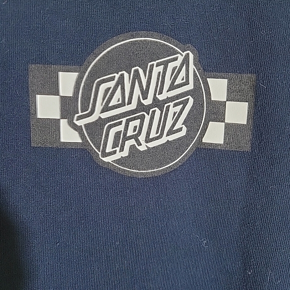 Santa Cruz Shirt Adult Medium Blue Checkerboard Logo Short Sleeve Crew Neck - Picture 4 of 7
